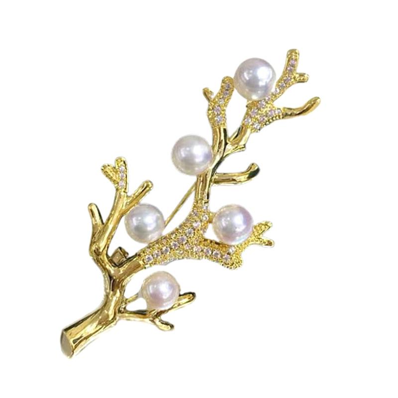Fashion White Flower Brooches Women Metal Bouquet Brooch Pin Pastoral Style Jewelry Gifts Party Clothes Accesories
