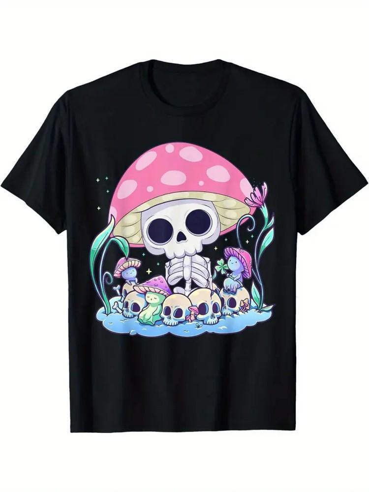 

Skull Mushroom Shirt Pastel Goth Country Halloween Men s T-Shirt L