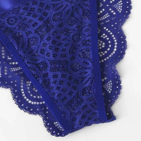 2 Pcs/Set Bra Panties Set Lace Uo Bow-knot See-through Lace V Neck Spaghetti Strap Three Point Pornographic Lady Underwear Suit