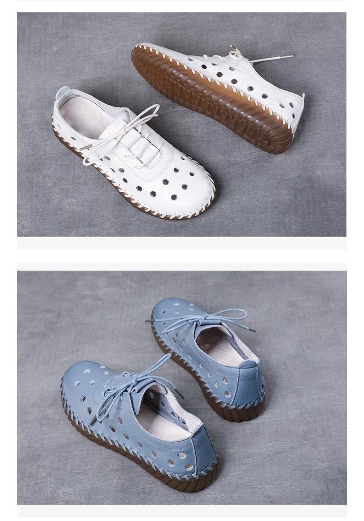 Sandali Donna in Vera Pelle Primavera/Estate 2025 - Morbidi, Traspiranti, Design Intrecciato Fatto a Mano con Suola in Gomma