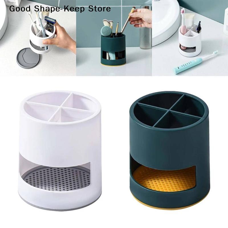 dailyToothbrush Organizer Bathroom Toothpaste Rack 2 Cup Drainage Shelf for Modern Family Bathroom DecorDaily products