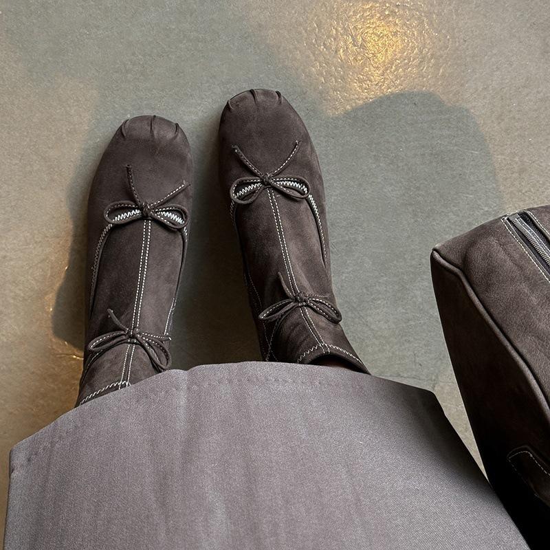 Innere Höhenerhöhung mit Schleifen-Stiefeln Damen 2025 Winter neue runde Zehen Temperament Mary Jane Stiefeletten elastische Stiefel