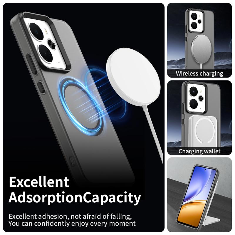 Transparent Phone Case For Realme 14T Case For Realme 14T 5G Magnetic Adsorption Wireless Charge Back Cover For Realme 14T Case