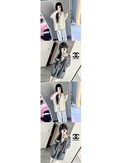 Kuaishou Influencer Korejský styl Volný pletený kardiganový svetr pro ženy