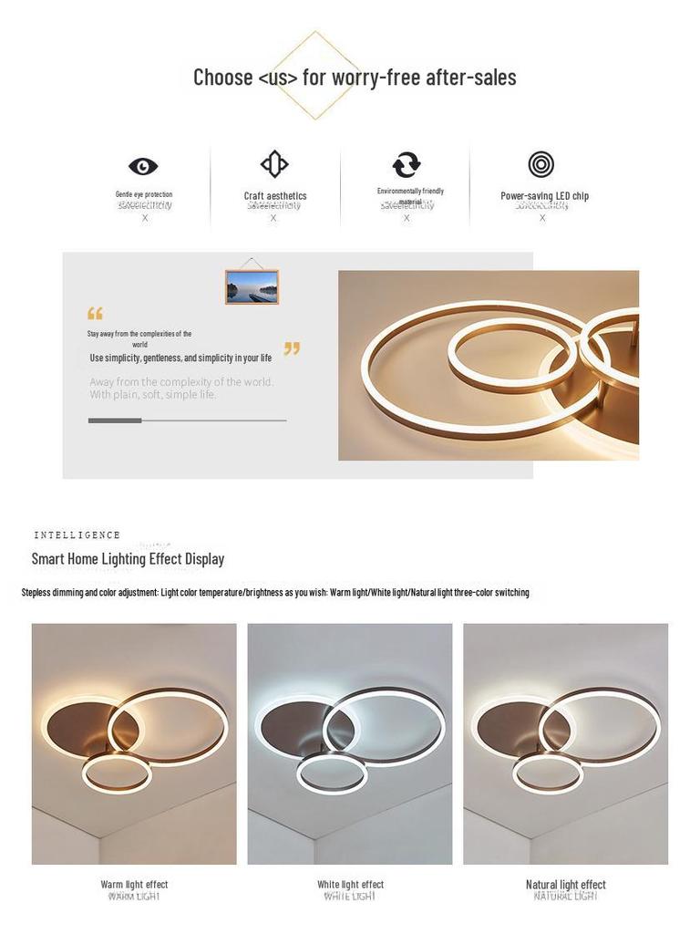 Nordic Modern LED Ceiling Lamp - Creative Round Design for Living Room, Study, Bedroom