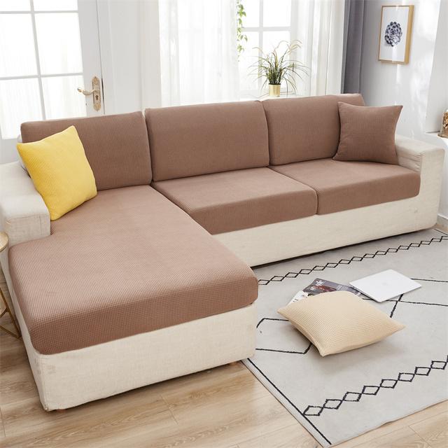 Husă Jacquard pentru Perna de Șezut a Sofalei Husă pentru Scaun Elastică Lavabilă Detasabilă Husă de Protecție pentru Șezut din Fleece Polar pentru Sofă