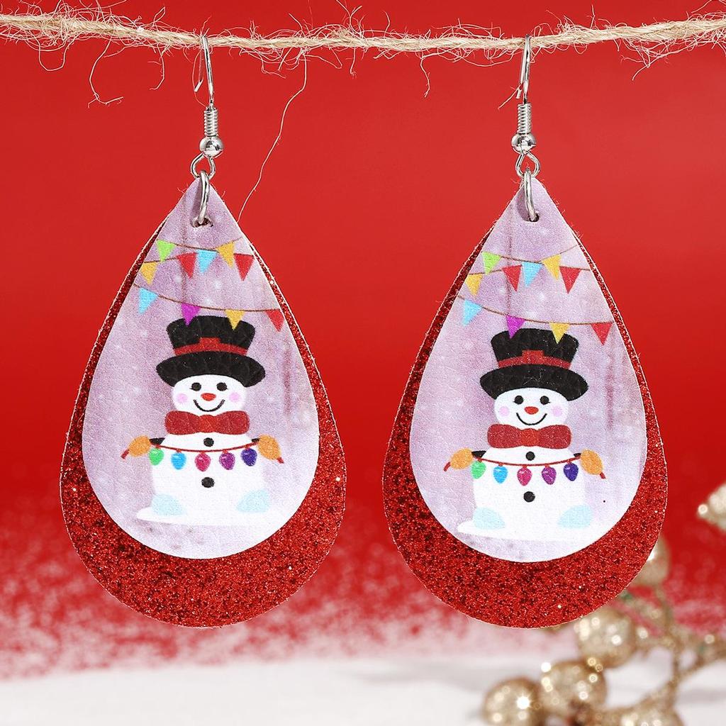 Europäische und amerikanische Weihnachtsohrringe: Weihnachtsmann, Schneemann, Glocken, Socken, Zuckerstangen - Feiertags-Geschenkkollektion