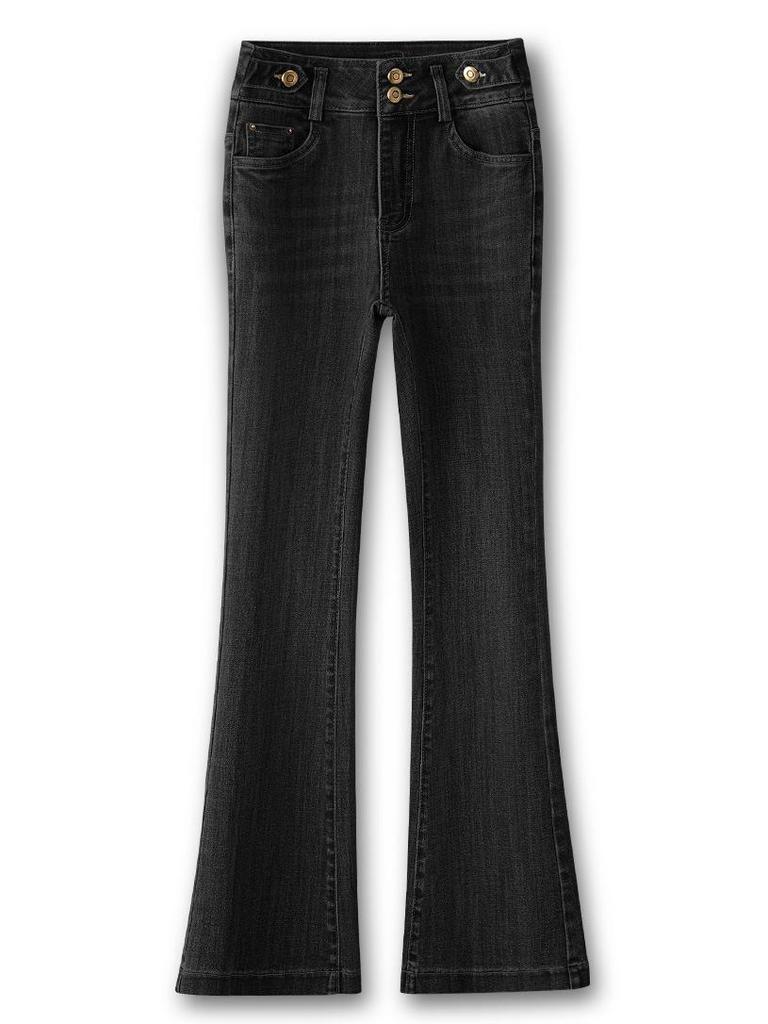 Stylish Women's High-Waist Micro-Flare Jeans, 2026 Spring/Autumn, Slimming & Versatile Body-Hugging Pants