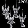Clear Acrylic Snowflake Ornaments Christmas Tree Decorations Winter Wonderland Party Star Snowflake Icicle Shaped Crystal Decor