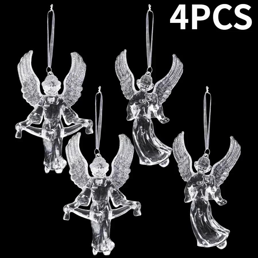 Clear Acrylic Snowflake Ornaments Christmas Tree Decorations Winter Wonderland Party Star Snowflake Icicle Shaped Crystal Decor