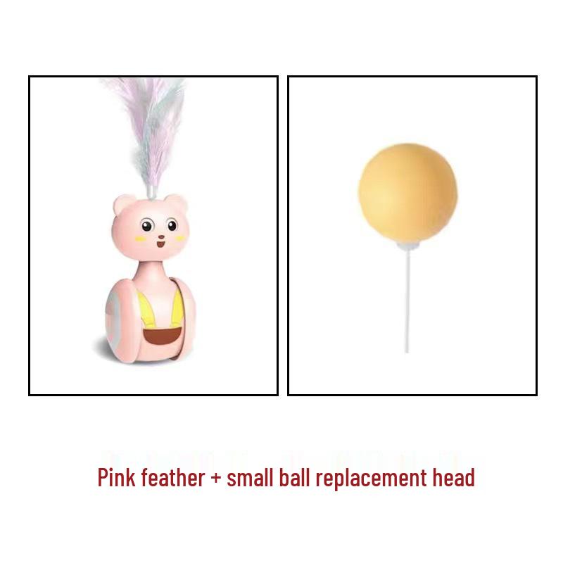 Interactive Cat Toy Set: Tumbler, Scratch Ball & Feather Teaser