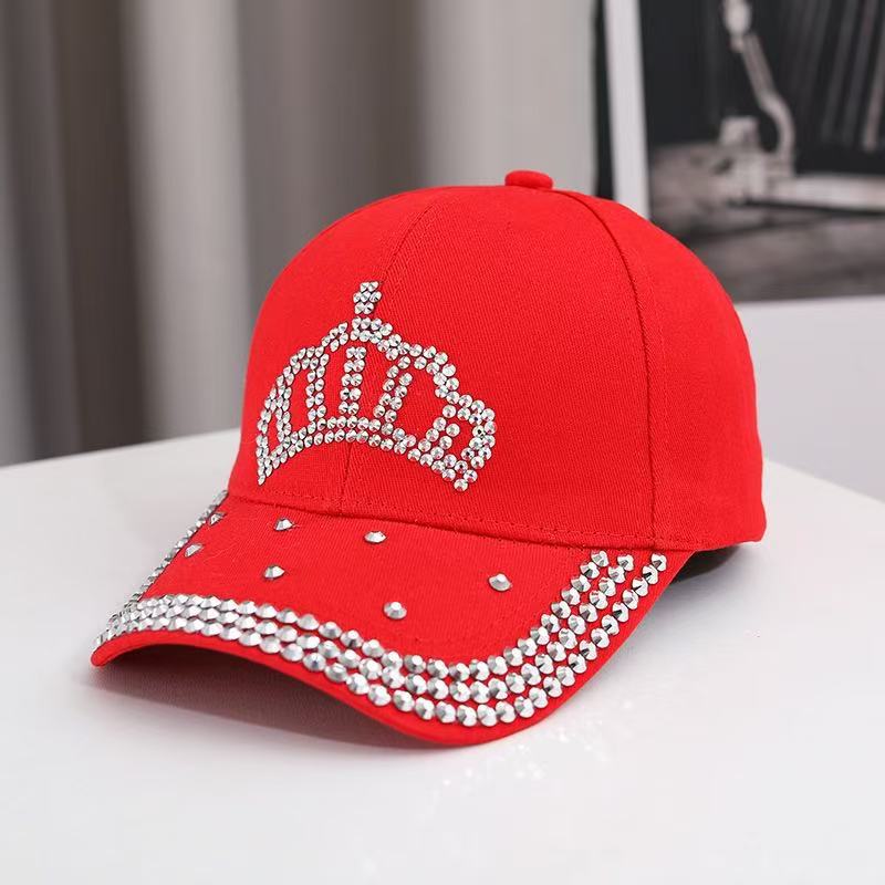 Hat Women S Rivet Baseball Cap Fashion Crown Outdoor Sunscreen Visor Hat Rivet Cap Women S Hat красный