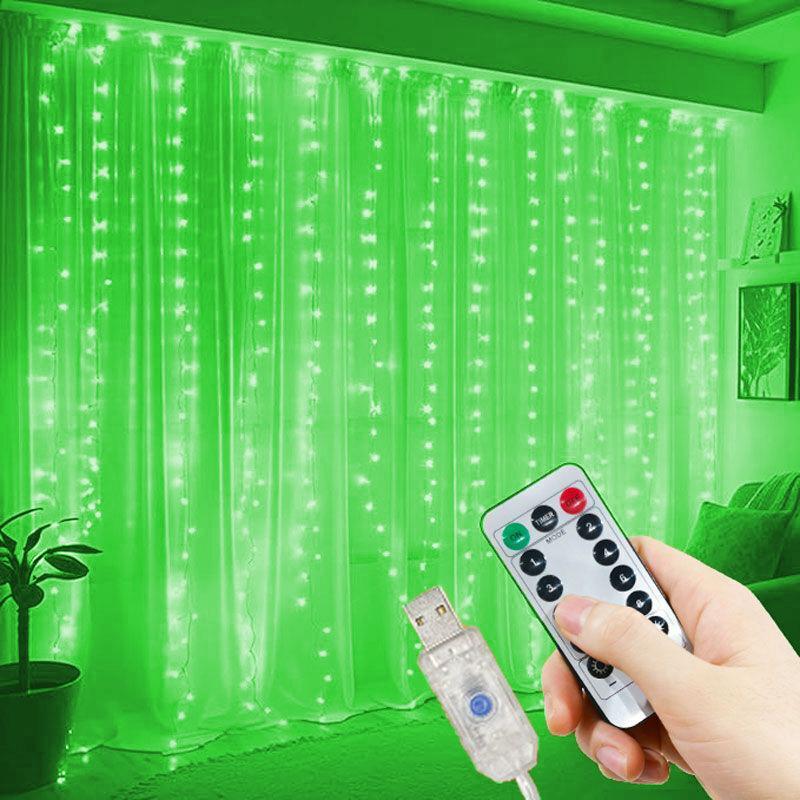 Xiaomi 6x3M/3x3m Curtain Garland on The Window USB Power Fairy Lights Festoon with Remote New Year Garland Led Lights Christmas Decor