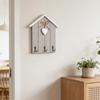 House-shaped Key Rack Wall Wooden Key Holder with 3 Hooks Decorative Key Organizer Mail Rack with Shelves for Entryway Kitchen