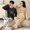 Autumn Style Cute Cartoon Couples' Pajamas - Pure Cotton Long Sleeve Set for Men and Women, Spring/Autumn 2026