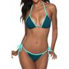 Erotic Lingerie European and American Women Plus Size Sexy Bundled Seduction Color Matching Three-point Bikini Bikini