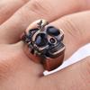 Men's Vintage Skull Finger Ring Watch Cool Punk Quartz Clamshell Ring Watch