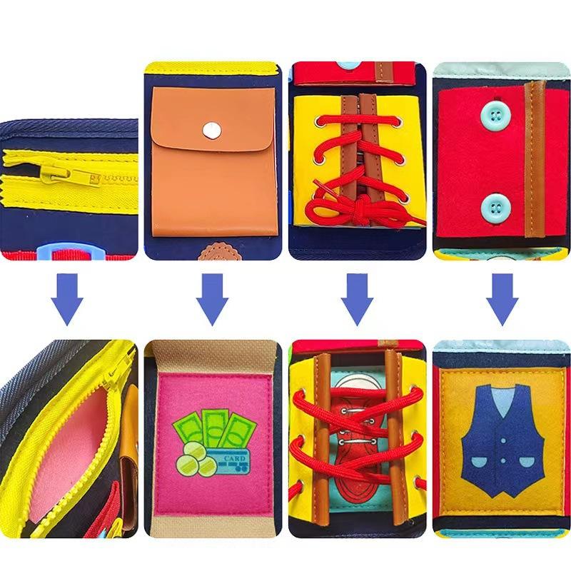 Children'S Learning Board, Early Education Toys, Common Sense Of Life, Dressing, Shoelaces, Felt Bag, Children'S Felt Busy Board