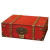 Retro Wooden Rectangular Storage Box Set with Lock - Creative Organizer & Decorative Props