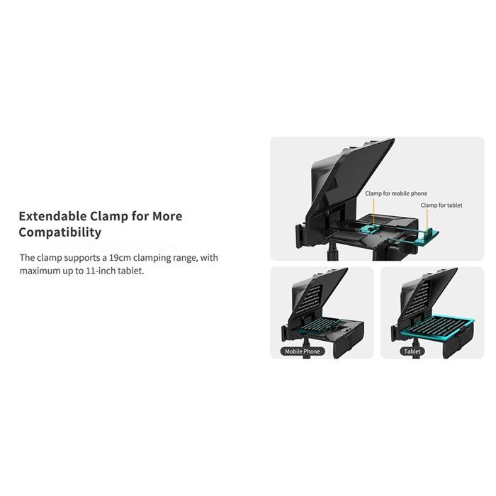 Téléprompteur T5 pour Appareils Photo Reflex Numériques et Smartphones, Téléprompteur Portable Universel pour Studio Photo,