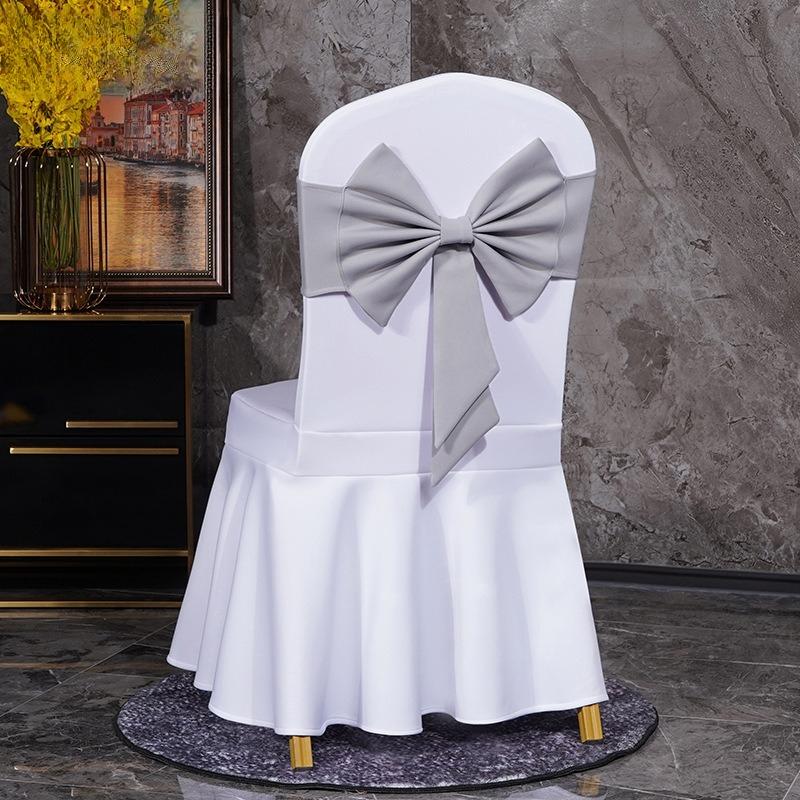 10PCS Thicken Spandex Chair Cover Band Ribbons Chair Tie Backs for Party Banquet Decor Wedding Decoration Knot Chair Bow Sashes