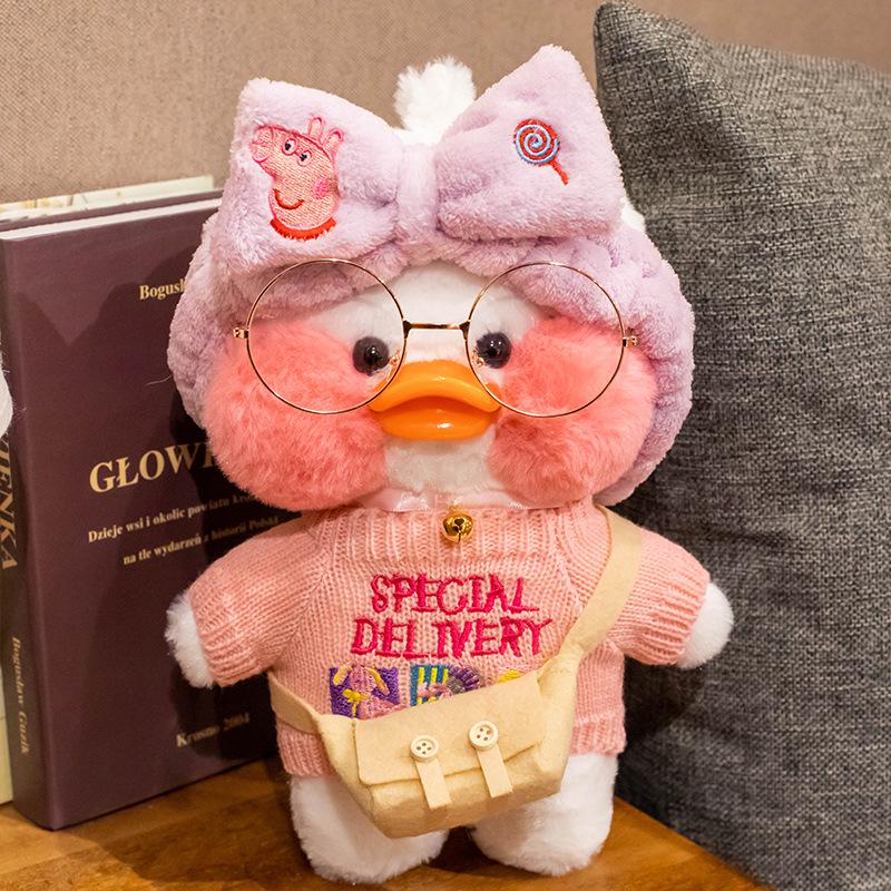 White Influencer Hyaluronic Acid Little Yellow Duck Plush Toy Hand Warmer Pillow Doll Birthday Gift