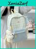 Trendy Plaid Pattern Girls Backpack With Fabric And Spacious Capacity
