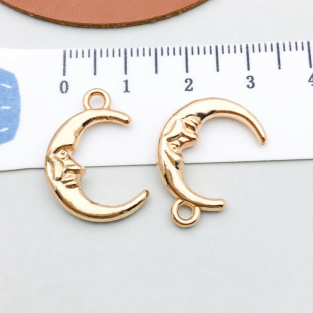 100-Piece Five-Color Alloy Sun, Moon, and Star Pendant Charms for DIY Jewelry
