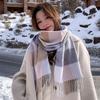 Atmosphere pure wool plaid scarf retro men and women couples high-grade thickened winter warm scarf