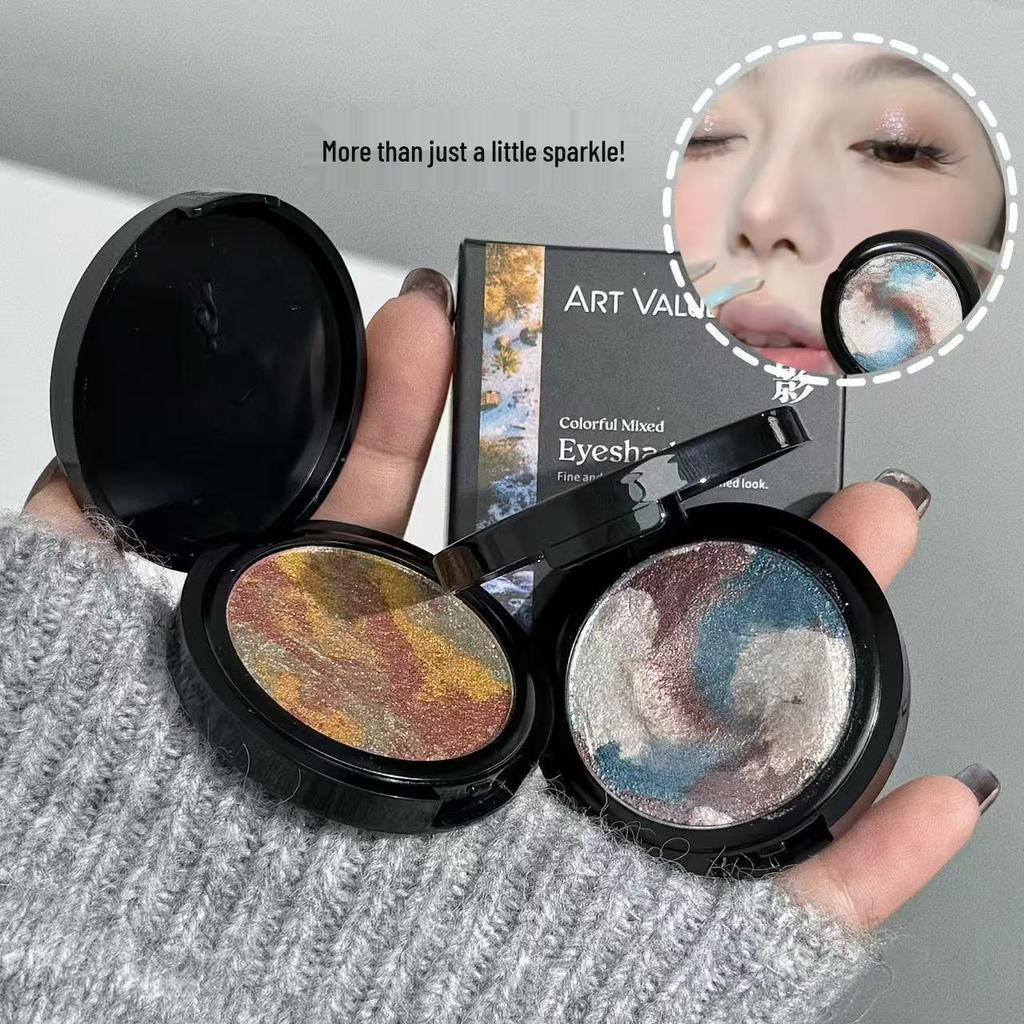 Iridescent Shimmer Eyeshadow - Potato Mash Texture, Five-Flower Pork Shade