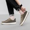 Men's Summer Cowhide Round Toe Breathable Leather Sneakers