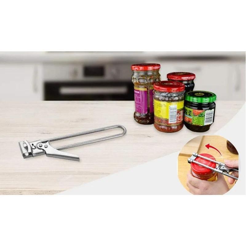 Adjustable Multi-Function Bottle Opener Stainless Steel Lids Off Jar Opener Labor-Saving Screw Can Opener for Kitchen Tools