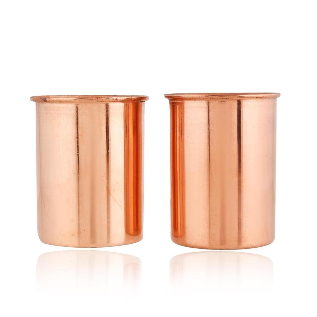 Copper Water Bottle 1 Ltr | Copper Water Bottle with Glass Set | Meena Work | 100% Pure | Leak-Proof | 2 Water Glass 300ml Each