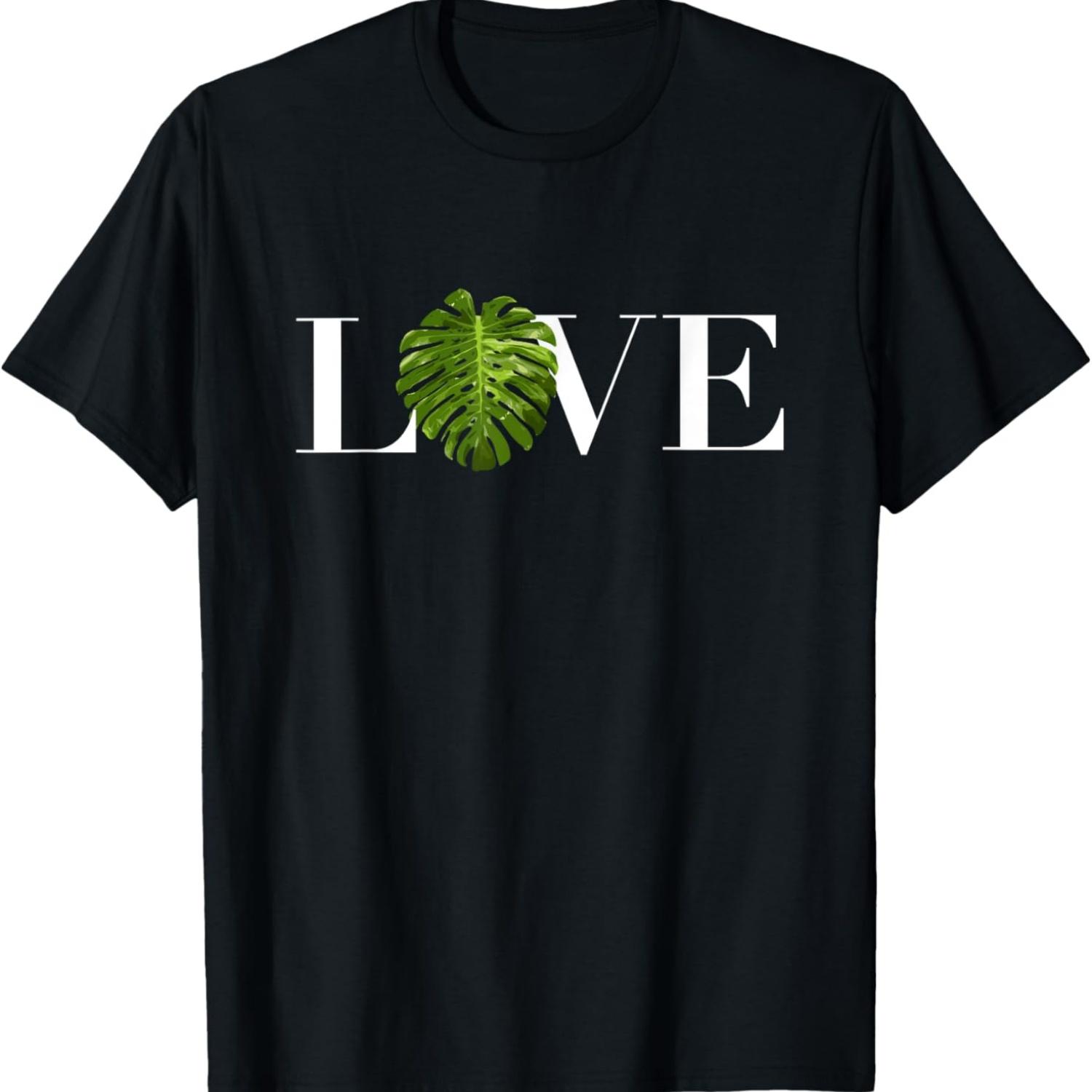 Monstera Love Monstera Plant Leaf T-Shirt S чёрный