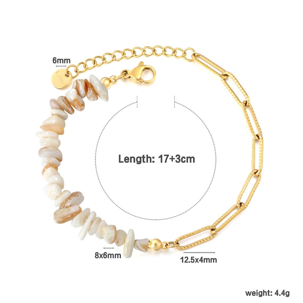 Summer Fashion Sweet and Cute Bracelet, Seaside Bohemian Style Jewelry for Women Daily Wear, Stainless Steel Exquisite Bracelet