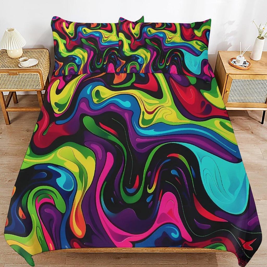 Psychedelic Abstract Art Duvet Set Bedding Set Three-Piece Digital Printing Bedroom Decoration