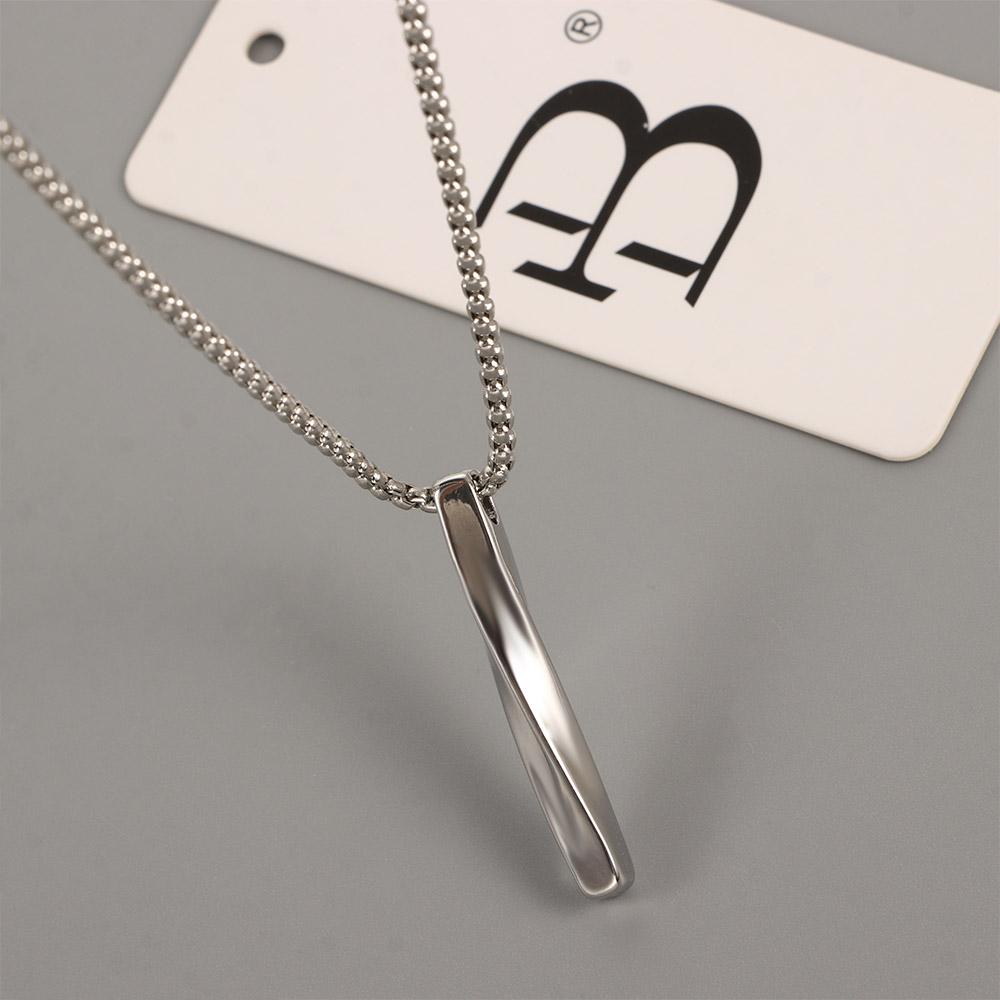 Simple Punk Rectangle Zinc Zinc Alloy Boys Spiral Necklace Clavicle Chain Pendant Necklace Fashion Jewelry