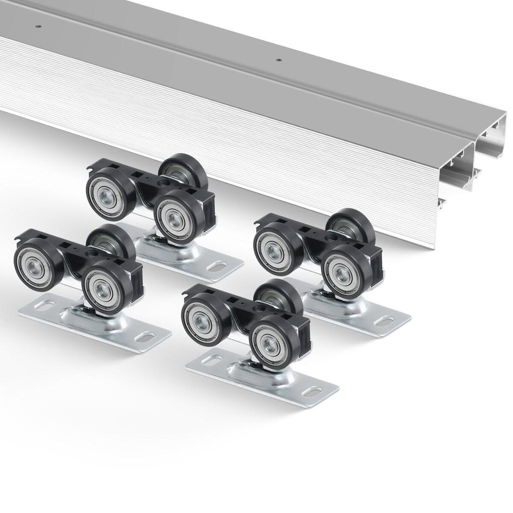 Bypass Door Hardware 5ft Bypass Closet Door Track Kit for 2 Door System