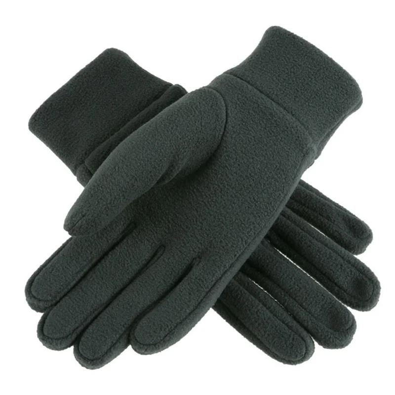 Herren Winter Polarfleece Handschuhe Männlich Outdoor Verdickt Warm Thermisch Kältehandschuh Winddicht Radfahren Skifahren Schwarz Vollfinger Fäustlinge