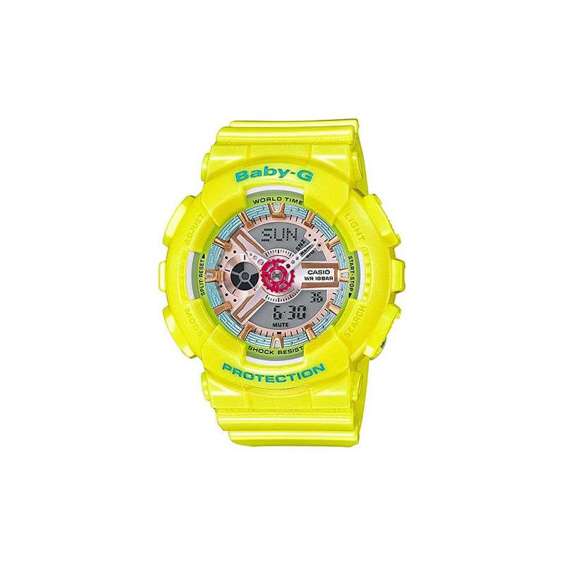 

Casio BABY-G Theme Series Fashion Trend Vitality Street Classic Pointer Dual Display Sports Waterproof Quartz Movement Resin Strap BA-110CA-9A жёлтый