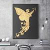 Nordic Retro Golden Angel Canvas Abstract Painting Home Decor Vintage Posters and Prints Wall Pictures Living Room No Frame
