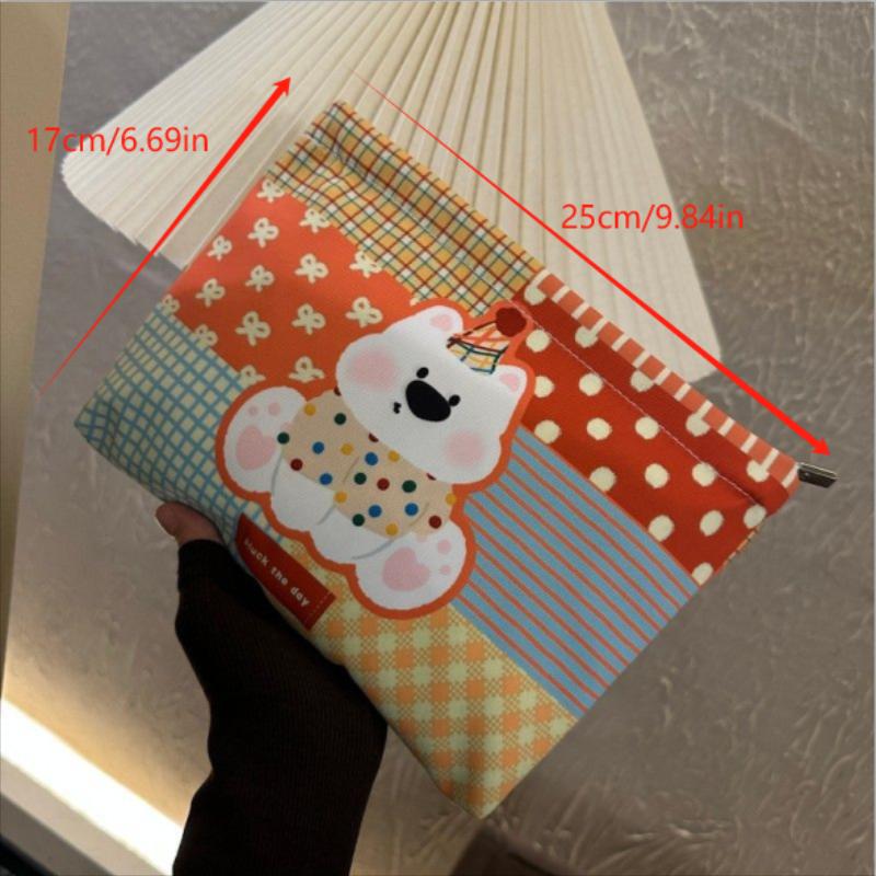 Girly Colorful Background Dog Cosmetic Bag Large Capacity Travel Portable Women  Clutch Pouch Handbag Makeup Storage Bags