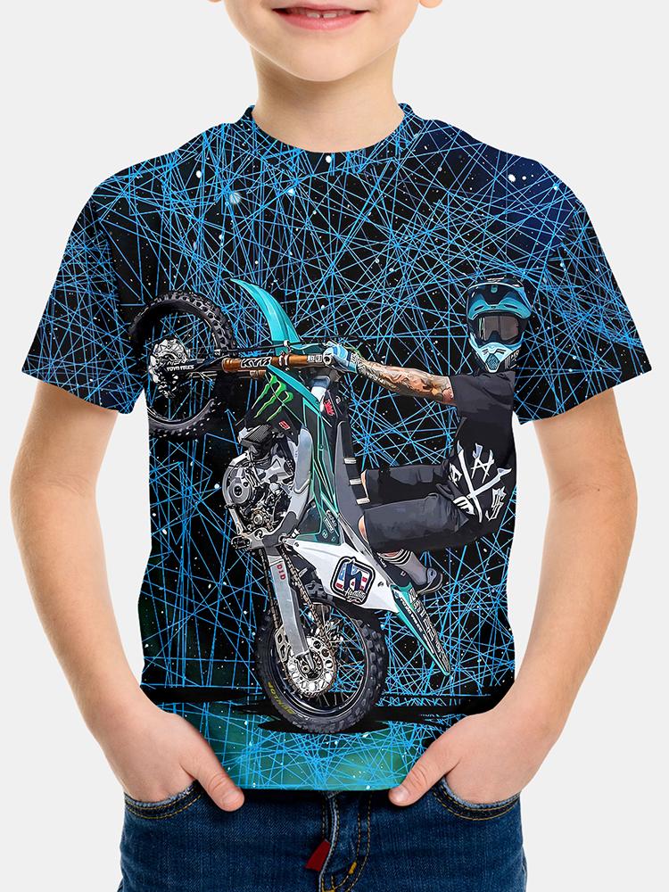 Vară Imprimare 3D Haine Copii Top Motocicletă Tricou Copii Mânecă Scurtă Băieți Fete Topuri Largi Streetwear Tricouri