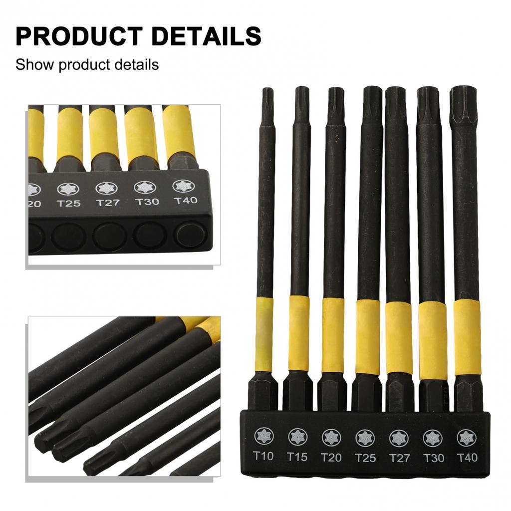 Complete For Torx Star Screwdriver Bit Set of 7pcs with Magnetic Storage