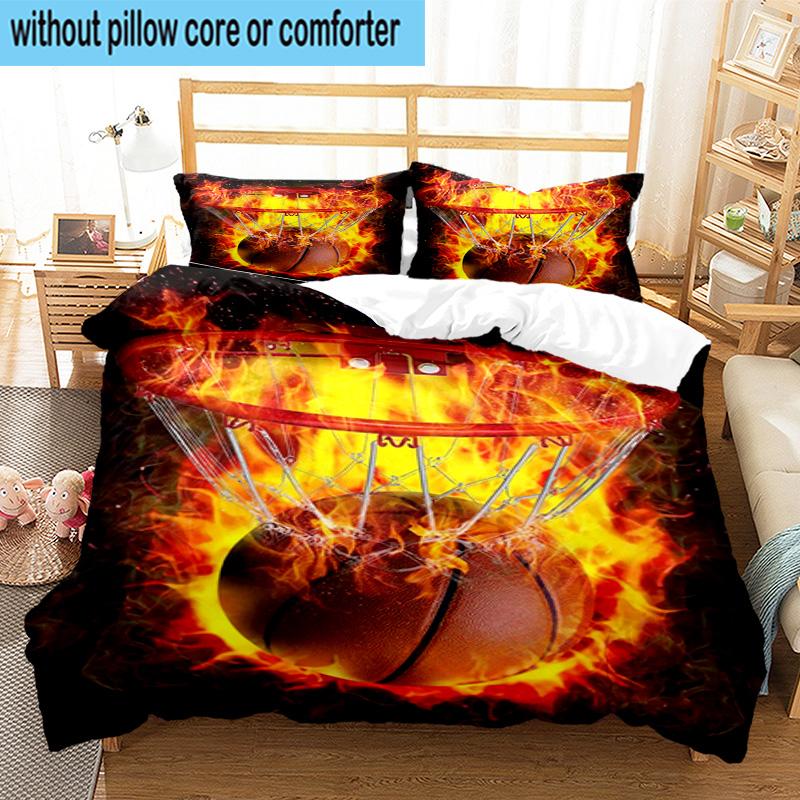 3PCS Basketball Pattern Background 3pcs Bedding,Including 3PCS Duvet Cover And 2pcs Pillowcases Perfect for Christmas,Ideal for Bedroom, Dormitory