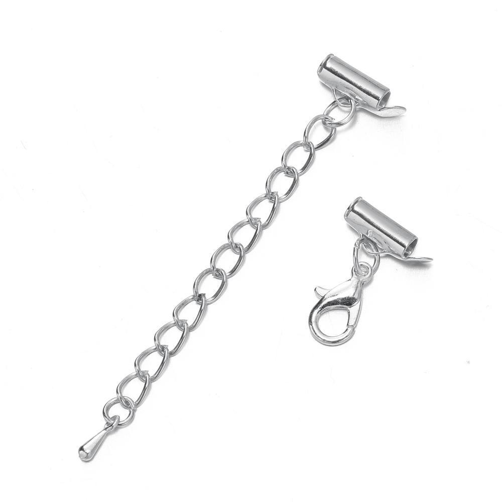 20Sets/Box 10-25mm Lobster Clasps Hooks Extending Chain Bracelet End Connectors Slider Clasp for Handmade Jewelry Making Finding