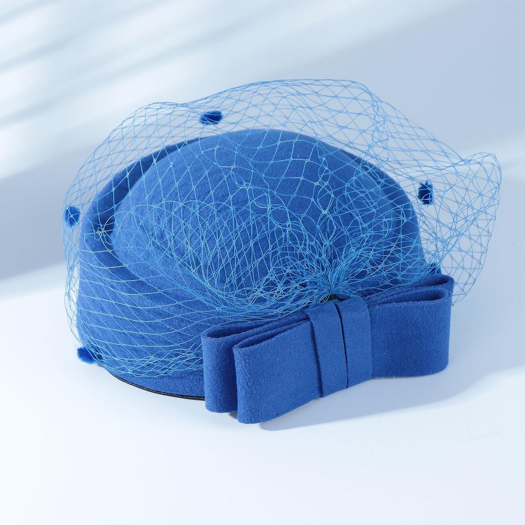 Damenhut im französischen Stil Netzhut Britische Hochzeitsfeier Schleife Stewardessenhut