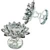 Heller Kristall-Lotuskandelaber Langlebig Elegant Klar Blume Teelichthalter Flacher Boden Anti-Rutsch Glas Kerzenständer Party