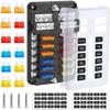 6/12 Way Blade Fuse 12-24V Car Boat Fuse Box Holder With Plastic Cover For Power Panel Board Camper Fuse1/2Pcs