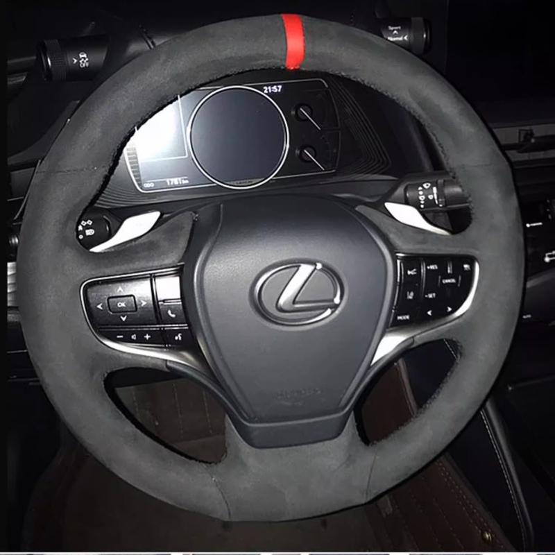 Per Lexus NX ES es200 300h rx300 nx200 ct200h Coprivolante per auto in Pelle scamosciata Antiscivolo Cucito a Mano